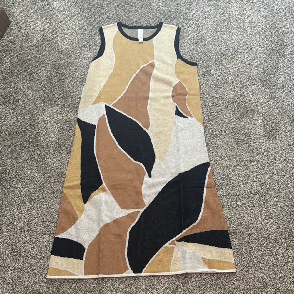 Abstract Patterned Sleeveless Dress